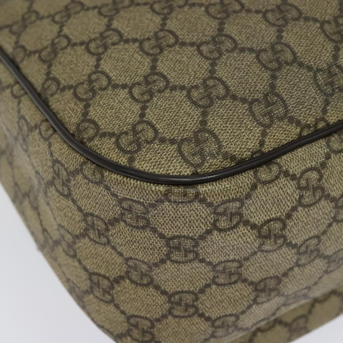 Gucci Double Pocket Messenger Gg Coated Canvas Beige Canvas Handbag (Pre-Owned)