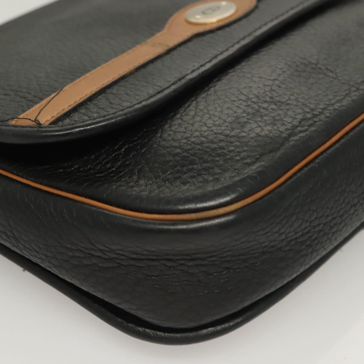 Christian Dior Vintage Trotter Leather Black Leather Clutche & Pouche Bag (Pre-Owned)