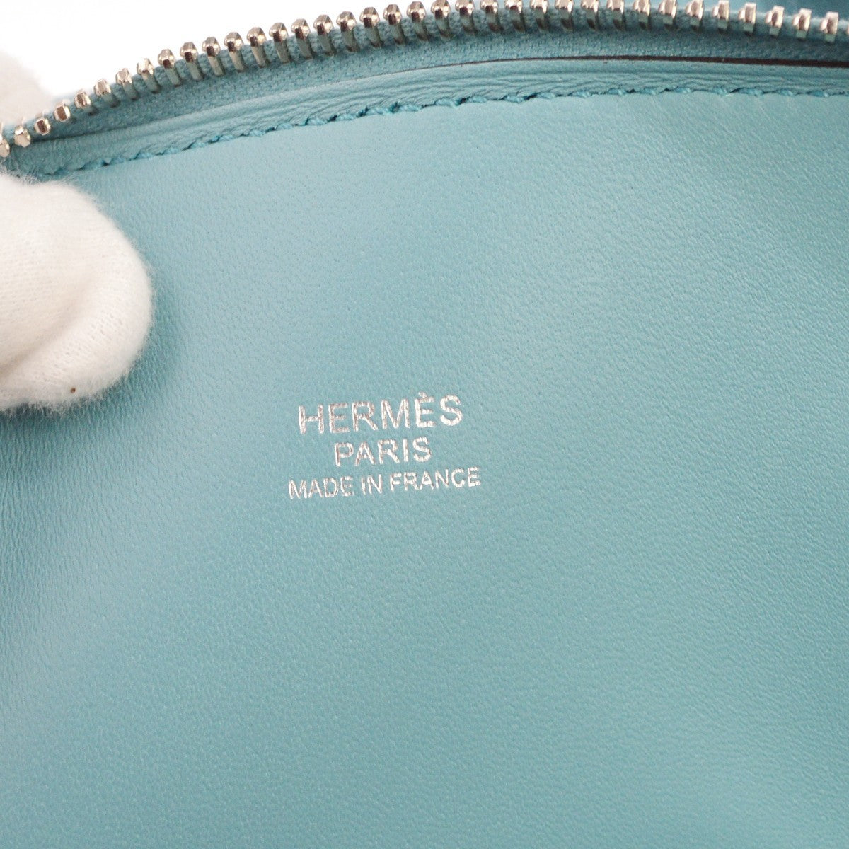 Hermes Bolide Clemence Blue Leather Handbag (Pre-Owned)