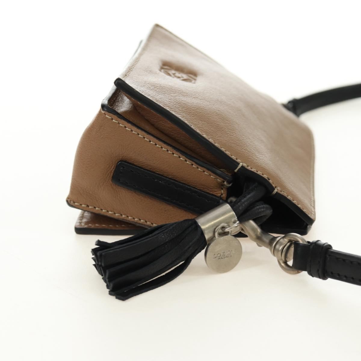 Loewe Shoulder Bag Leather Brown Leather Shoulder Bag Bag (Pre-Owned)