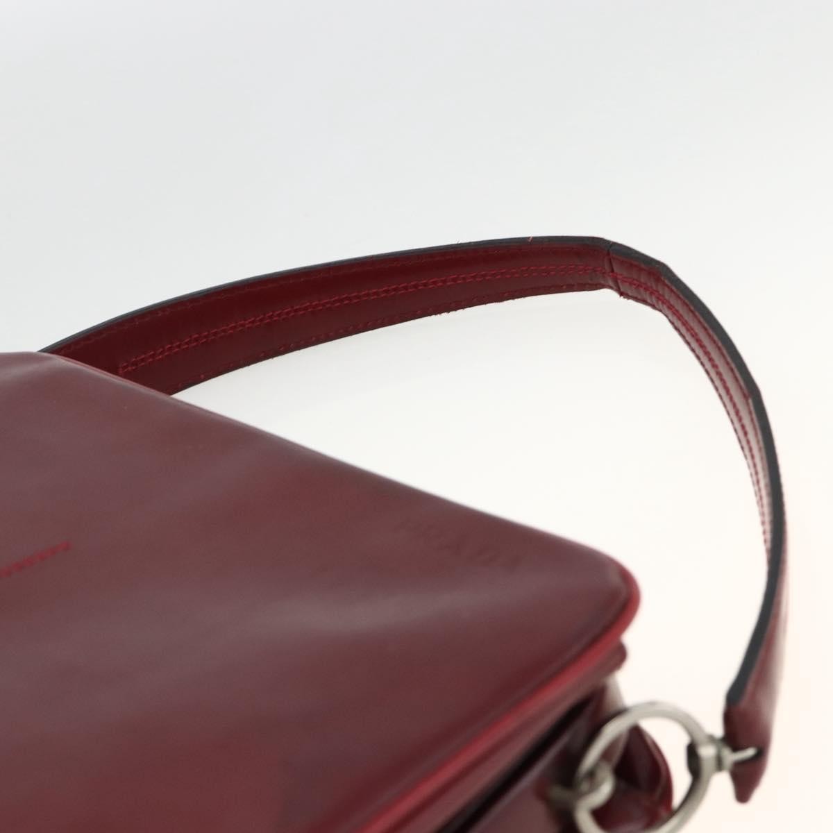 Prada Vintage Leather Burgundy Leather Handbag (Pre-Owned)