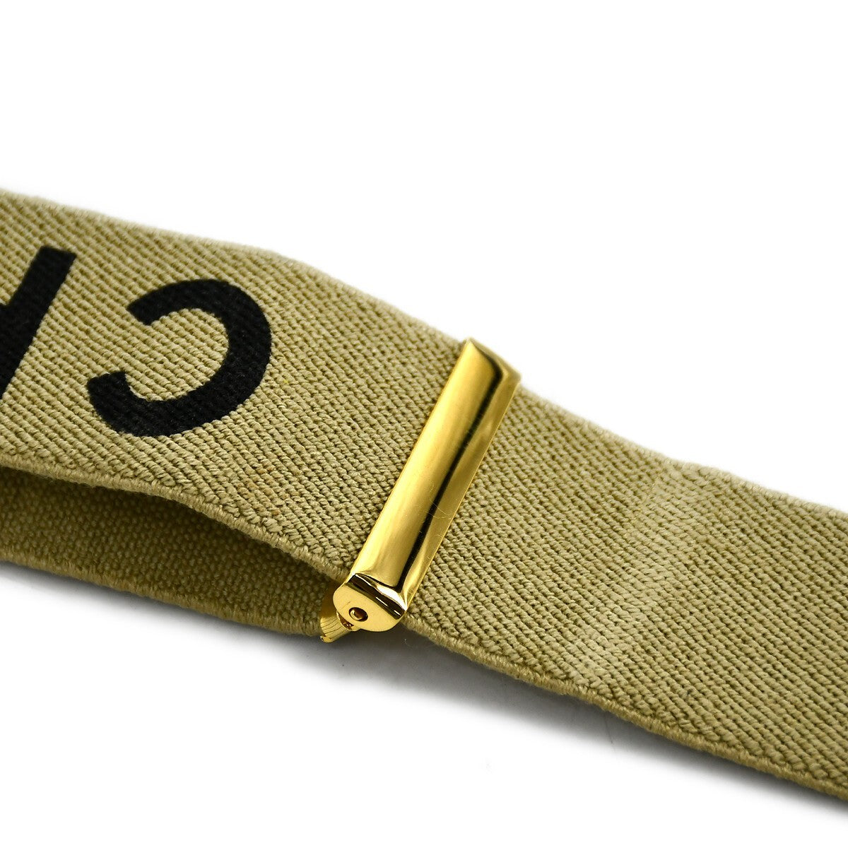Chanel Logo Suspenders Canvas Beige Canvas Belts Accessory (Pre-Owned)