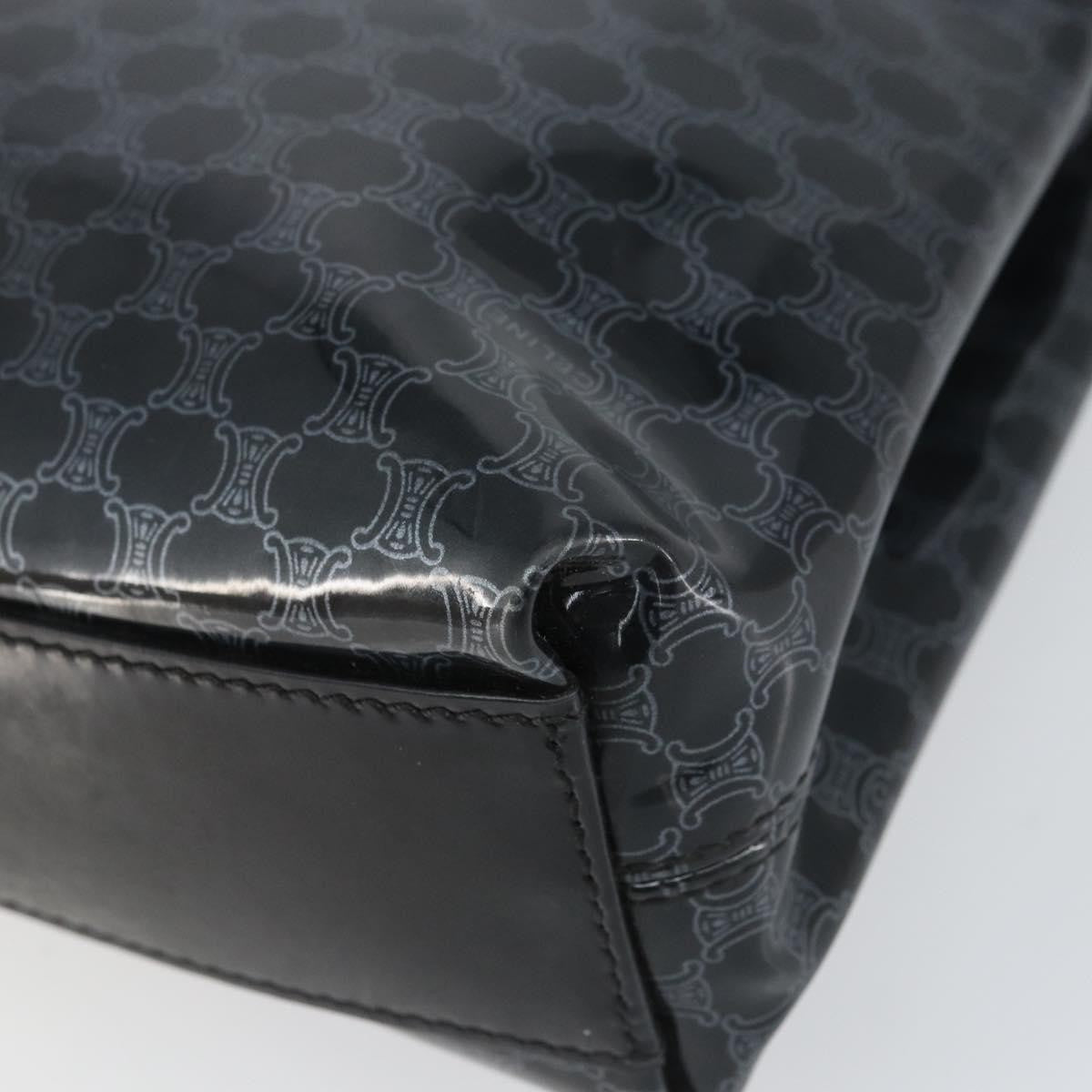 Celine Vintage Macadam Shopper Tote Venyl Black Plastic Tote Bag Bag (Pre-Owned)