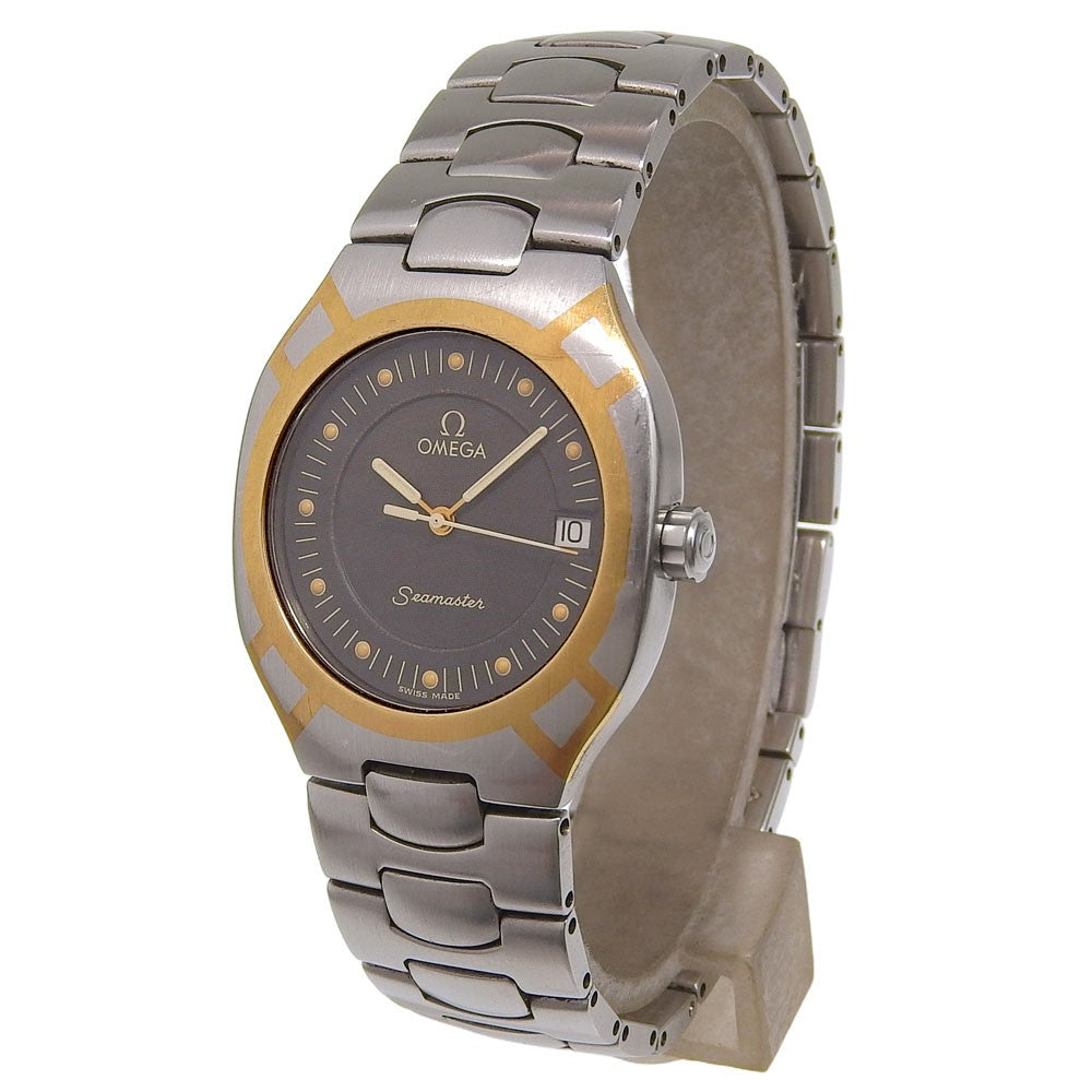 Omega Seamaster Polaris Day-Date Quartz Stainless Steel Watch (Pre-Owned)