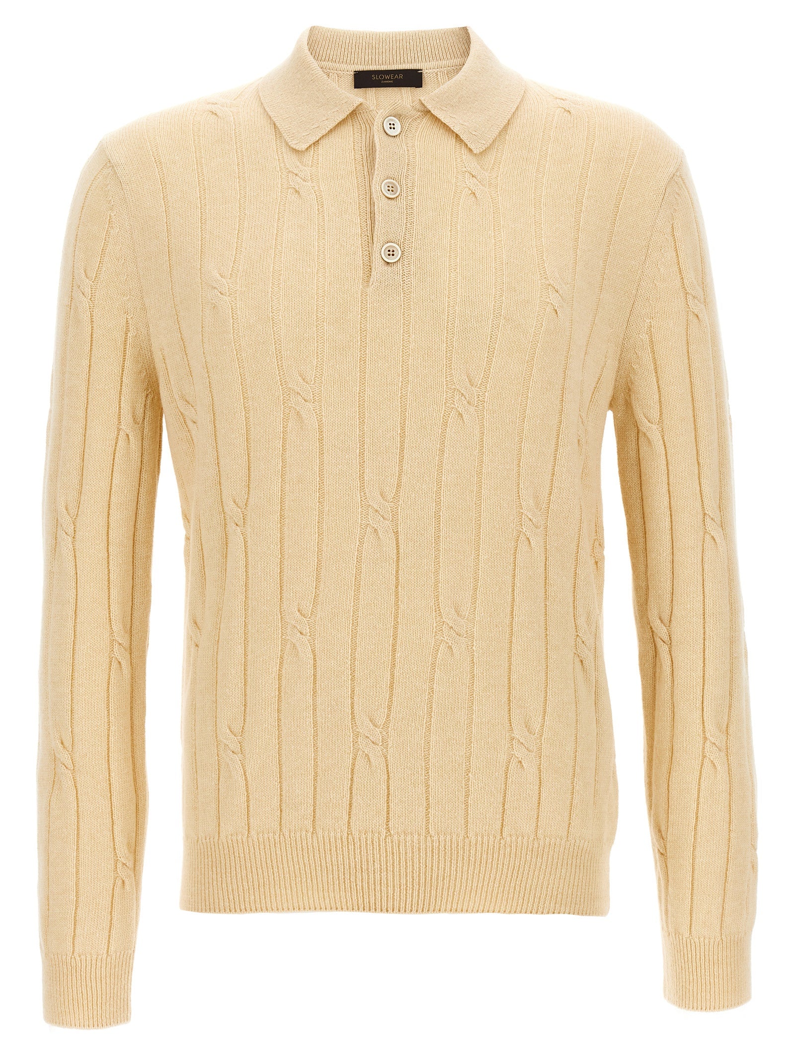 Zanone Men's Braided Wool Polo Shirt