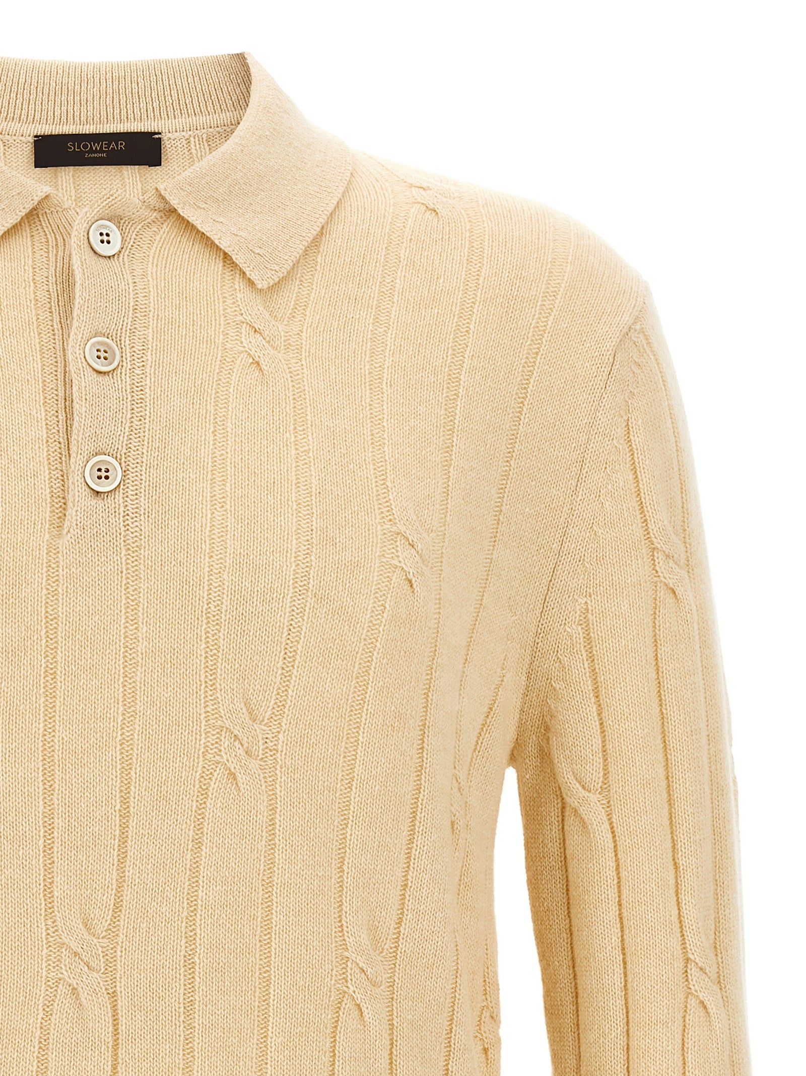 Zanone Men's Braided Wool Polo Shirt
