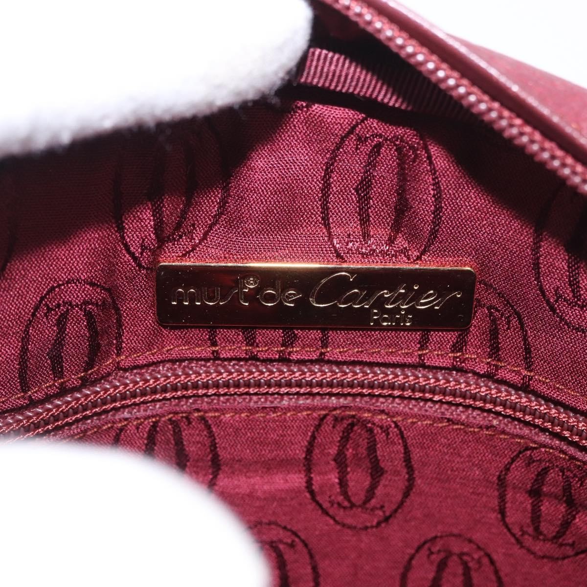 Cartier Tasseled Must De Cartier Leather Burgundy Leather Shoulder Bag Bag (Pre-Owned)
