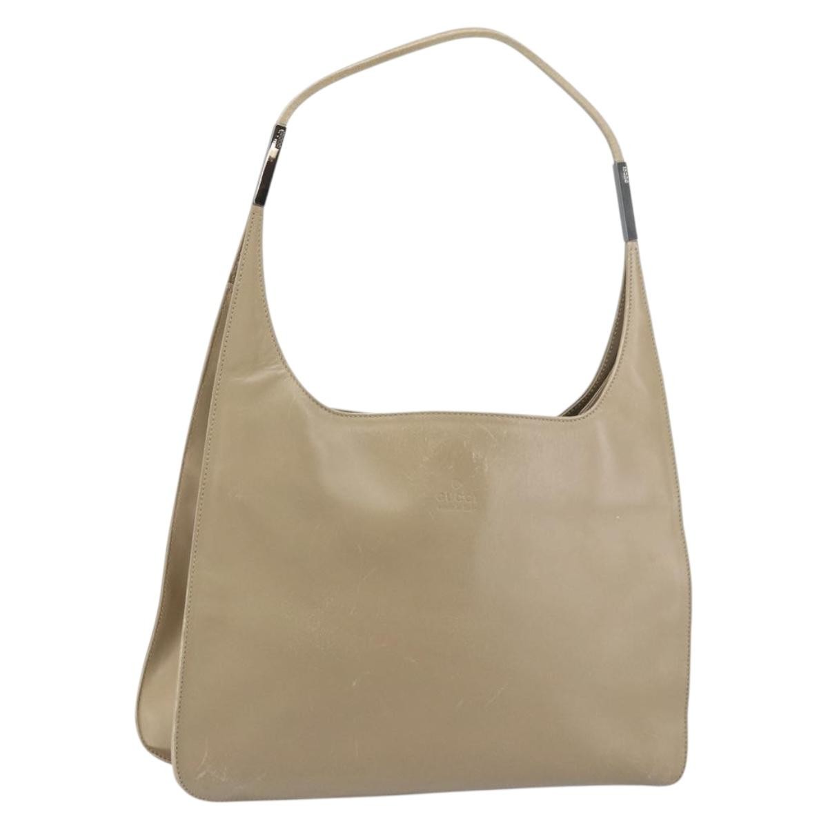 Gucci Vintage Leather Beige Leather Shoulder Bag Bag (Pre-Owned)