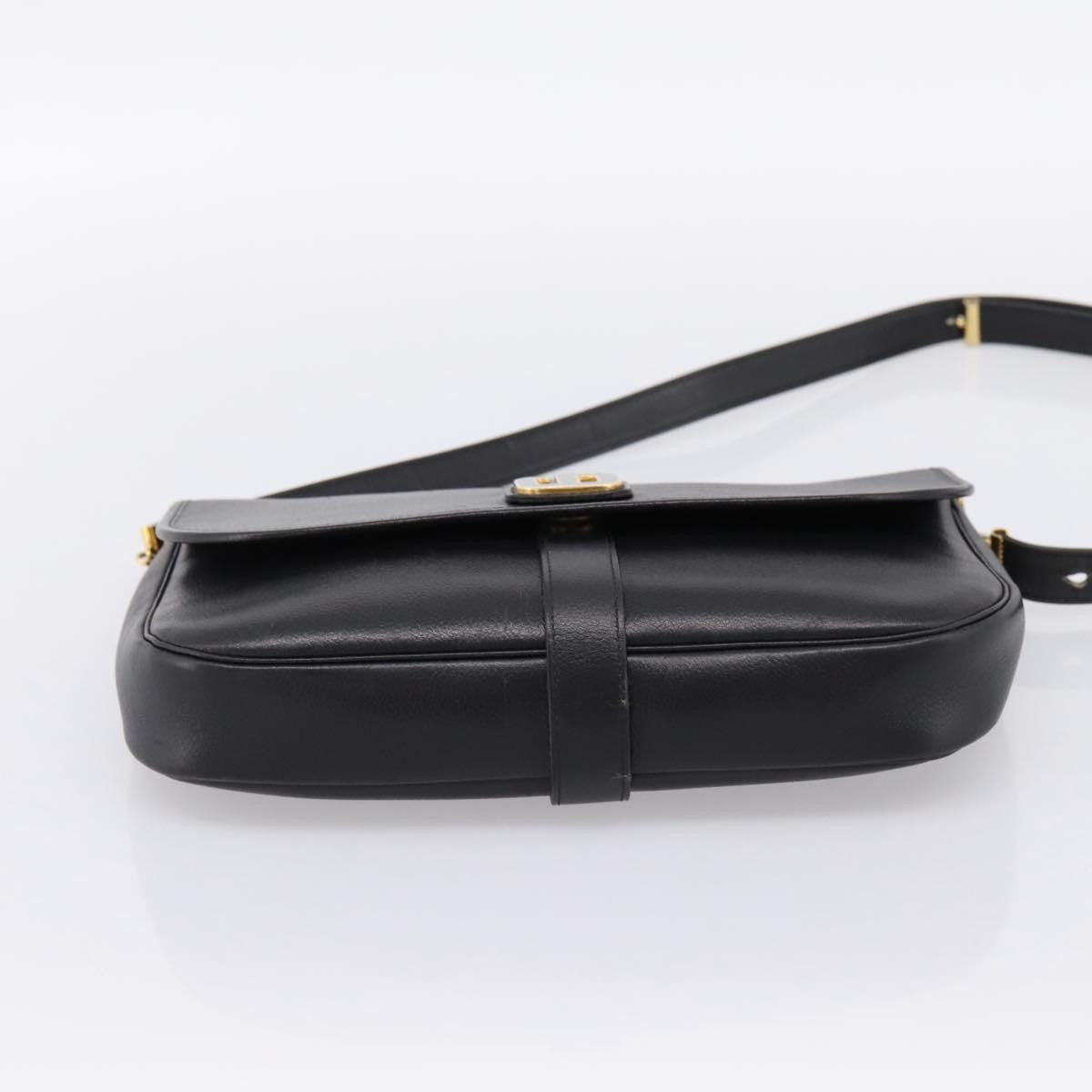 Christian Dior Shoulder Leather Black Leather Shoulder Bag Bag (Pre-Owned)
