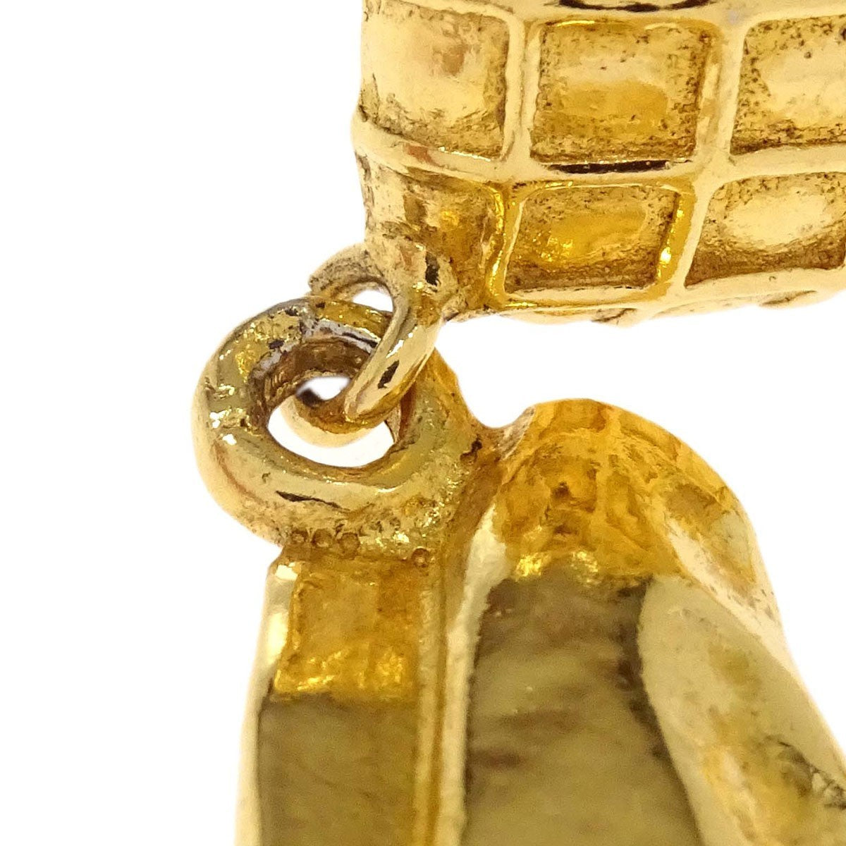 Chanel Cc Rhombus Clip-On Metal Gold Gold_Plated Earrings Jewelry (Pre-Owned)