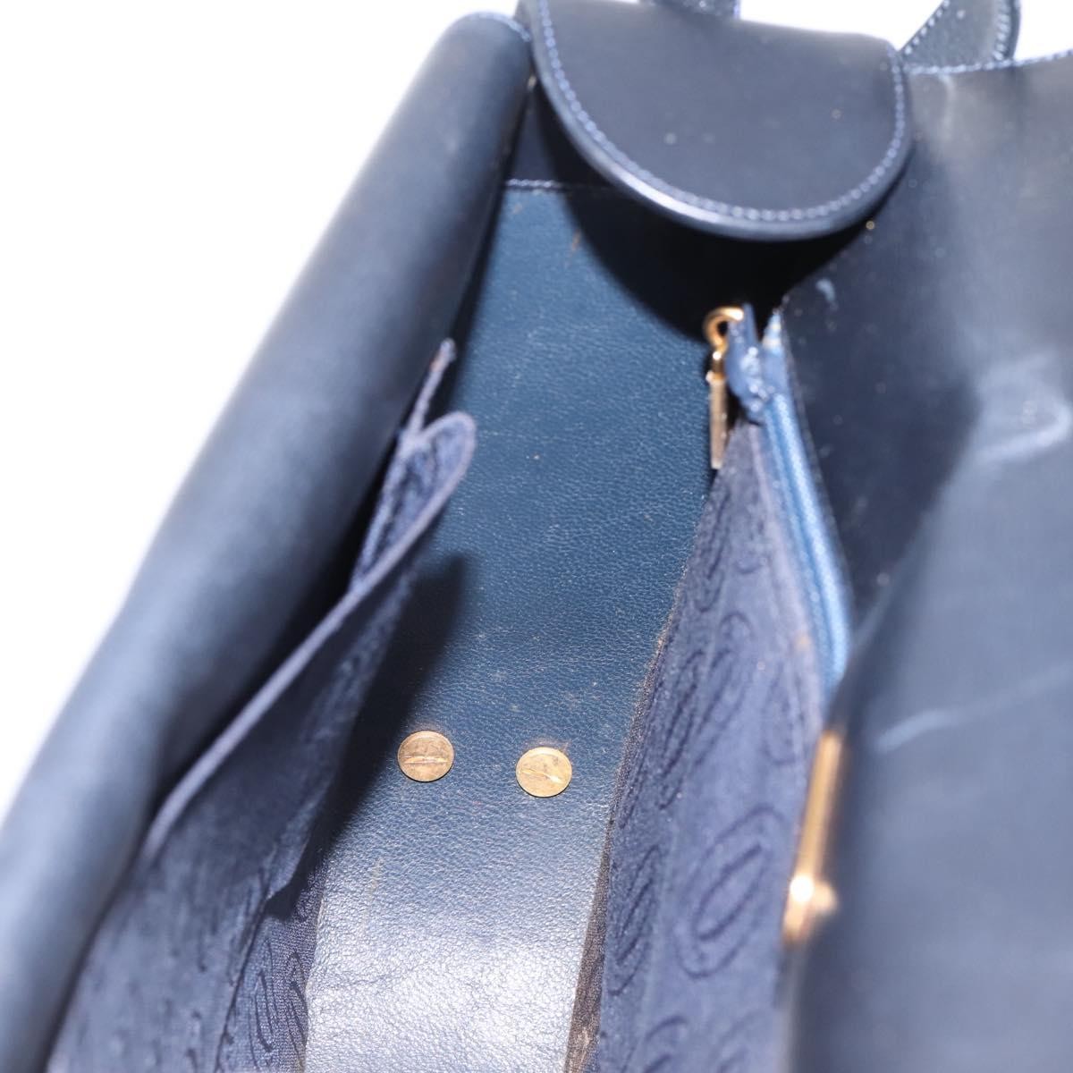 Cartier Sapphire Line Leather Black Leather Shoulder Bag Bag (Pre-Owned)