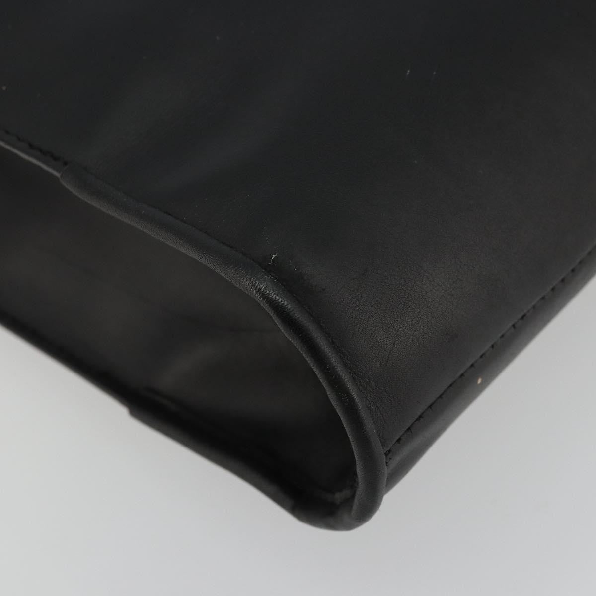 Gucci Vintage Tote Leather Black Leather Tote Bag Bag (Pre-Owned)