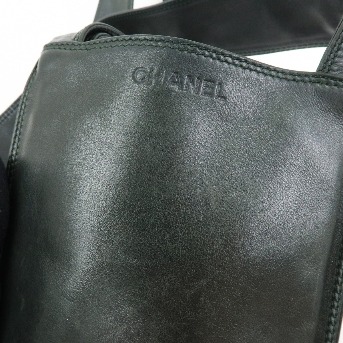 Chanel Flat Cc Lambskin Black Leather Backpack Bag (Pre-Owned)