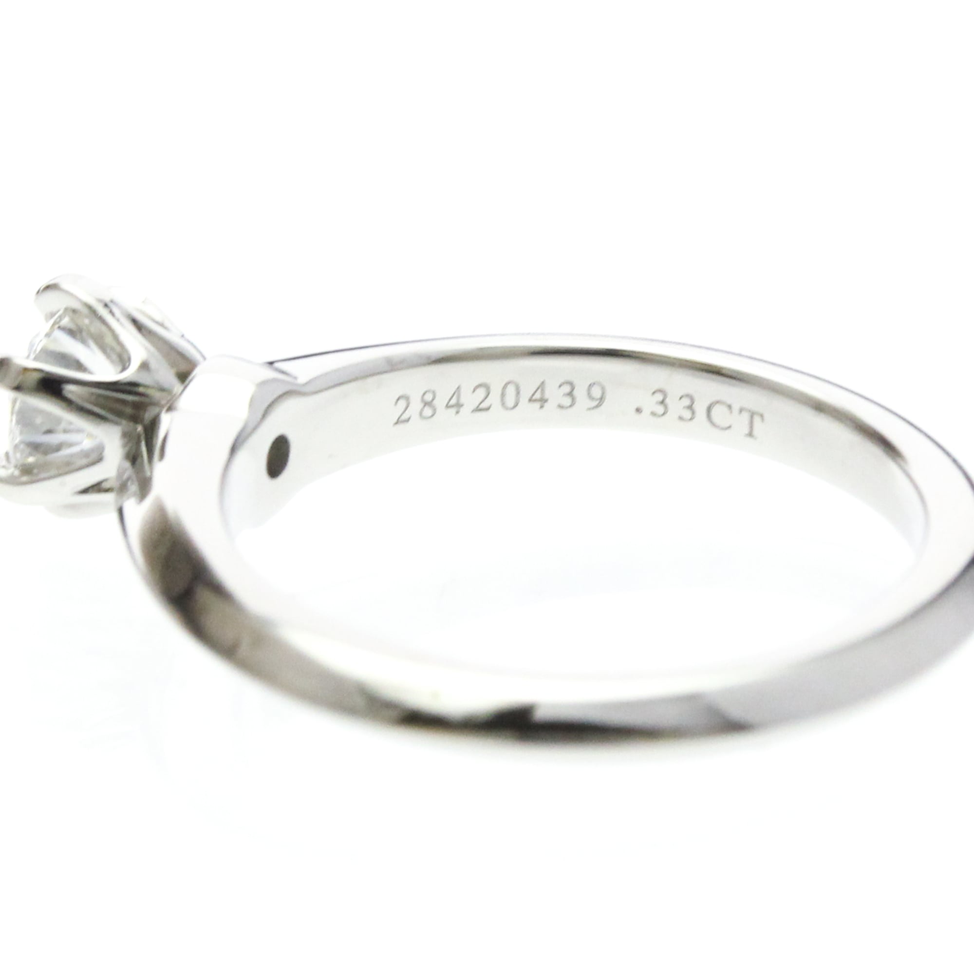 Tiffany & Co. Tiffany Setting Solitaire Platinum With Rbc Diamond Silver Platinum Ring Jewelry (Pre-Owned)