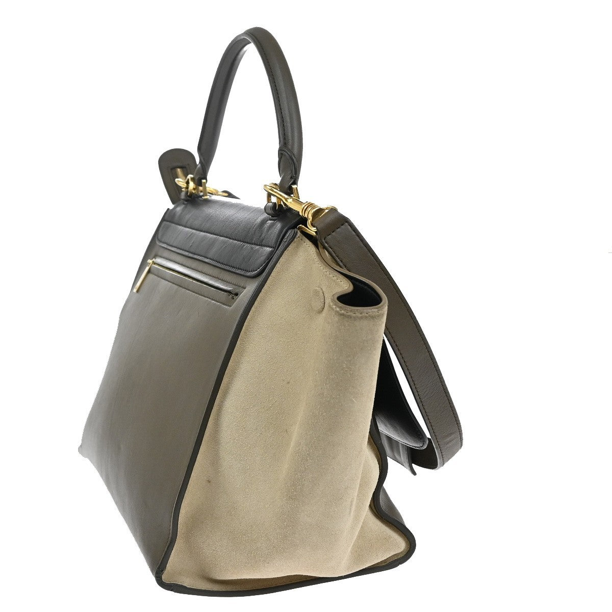 Celine Trapeze Leather With Suede Multicolour Leather Handbag (Pre-Owned)