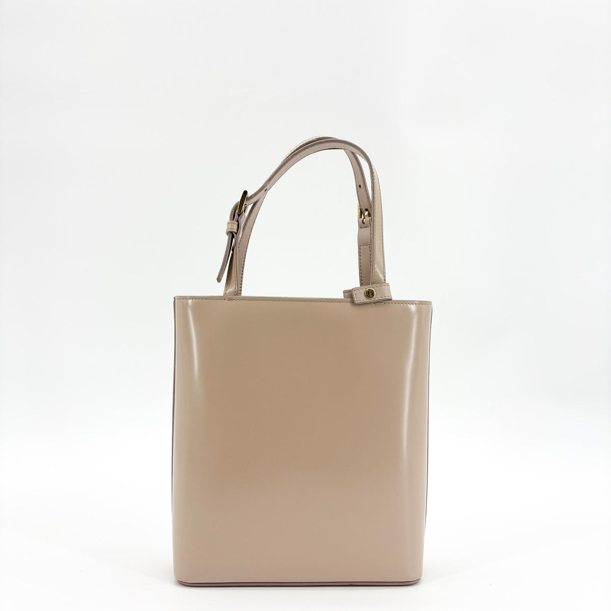 Prada Monochrome Panier Bucket Saffiano Leather Beige Leather Handbag (Pre-Owned)