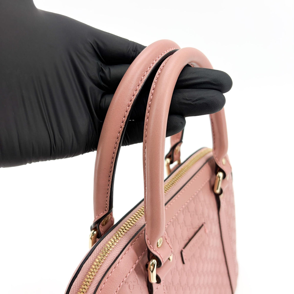 Gucci Convertible Dome Satchel Microguccissima Leather Pink Leather Handbag (Pre-Owned)