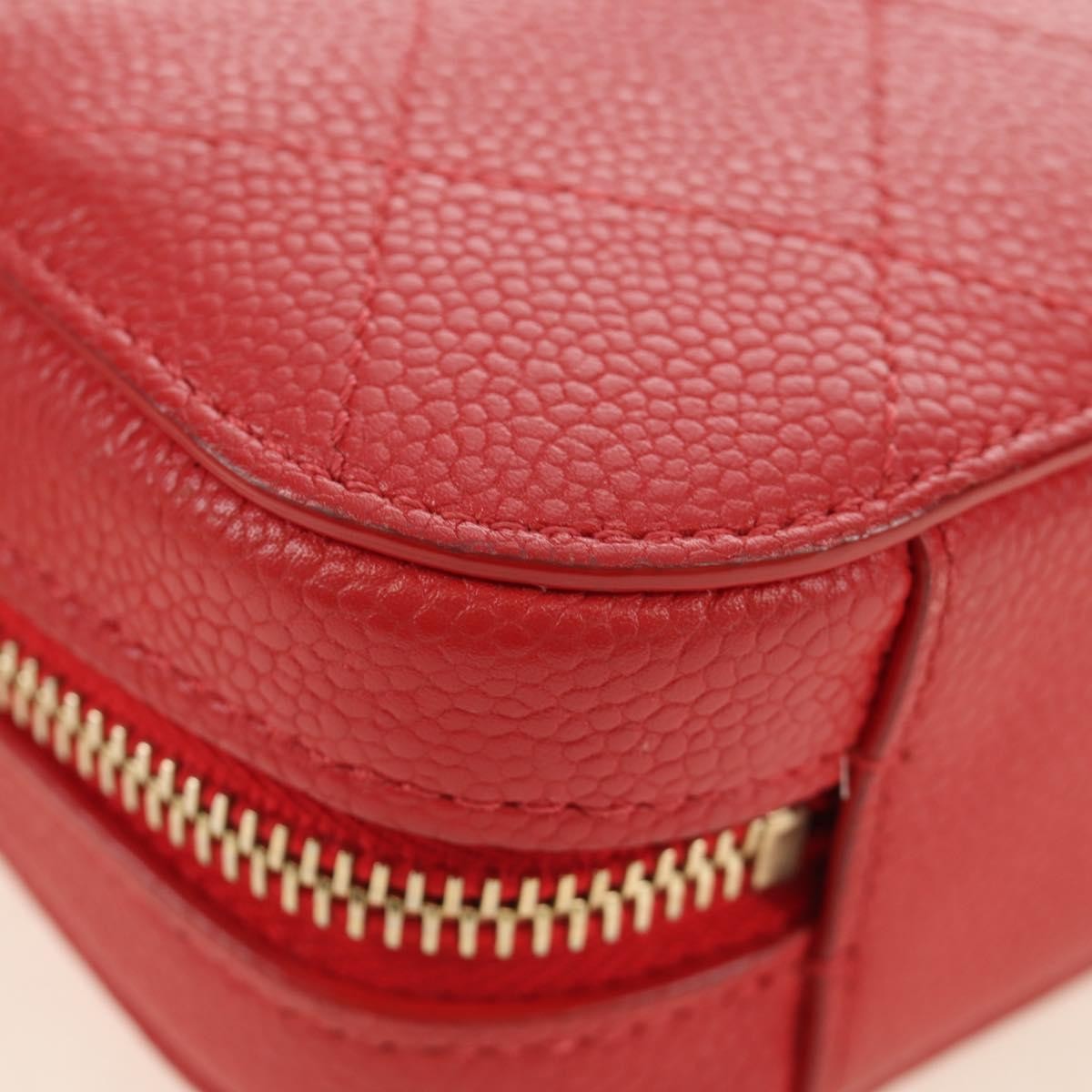 Chanel Chic Affinity Belt Stitched Caviar Red Leather Shoulder Bag Bag (Pre-Owned)