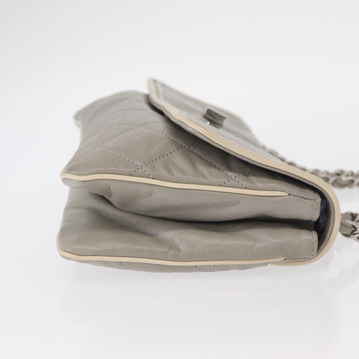 Chanel Mademoiselle Lock Flap Quilted Lambskin Gray Leather Shoulder Bag Bag (Pre-Owned)