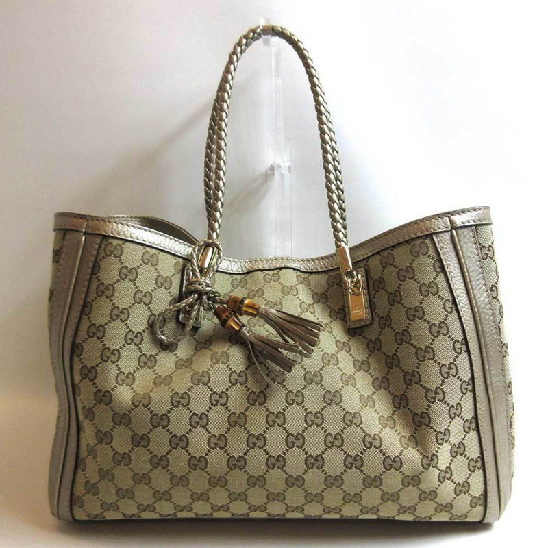 Gucci Gg Canvas Brown Canvas Tote Bag (Pre-Owned)