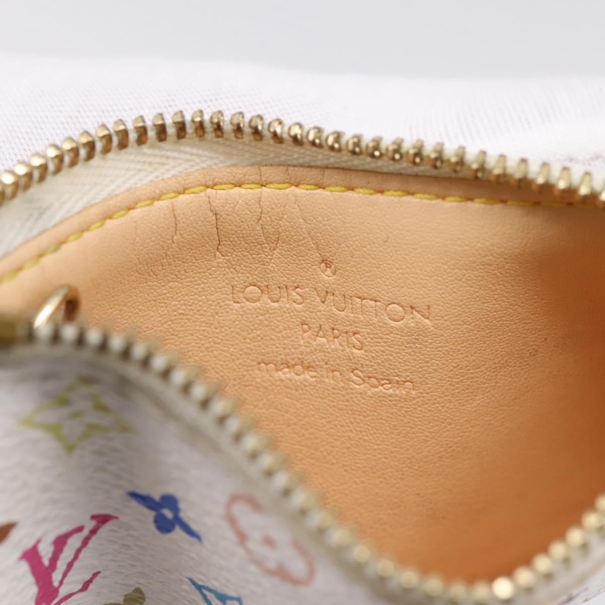 Louis Vuitton Pochette Clés Monogram Canvas White Canvas Wallets Accessory (Pre-Owned)