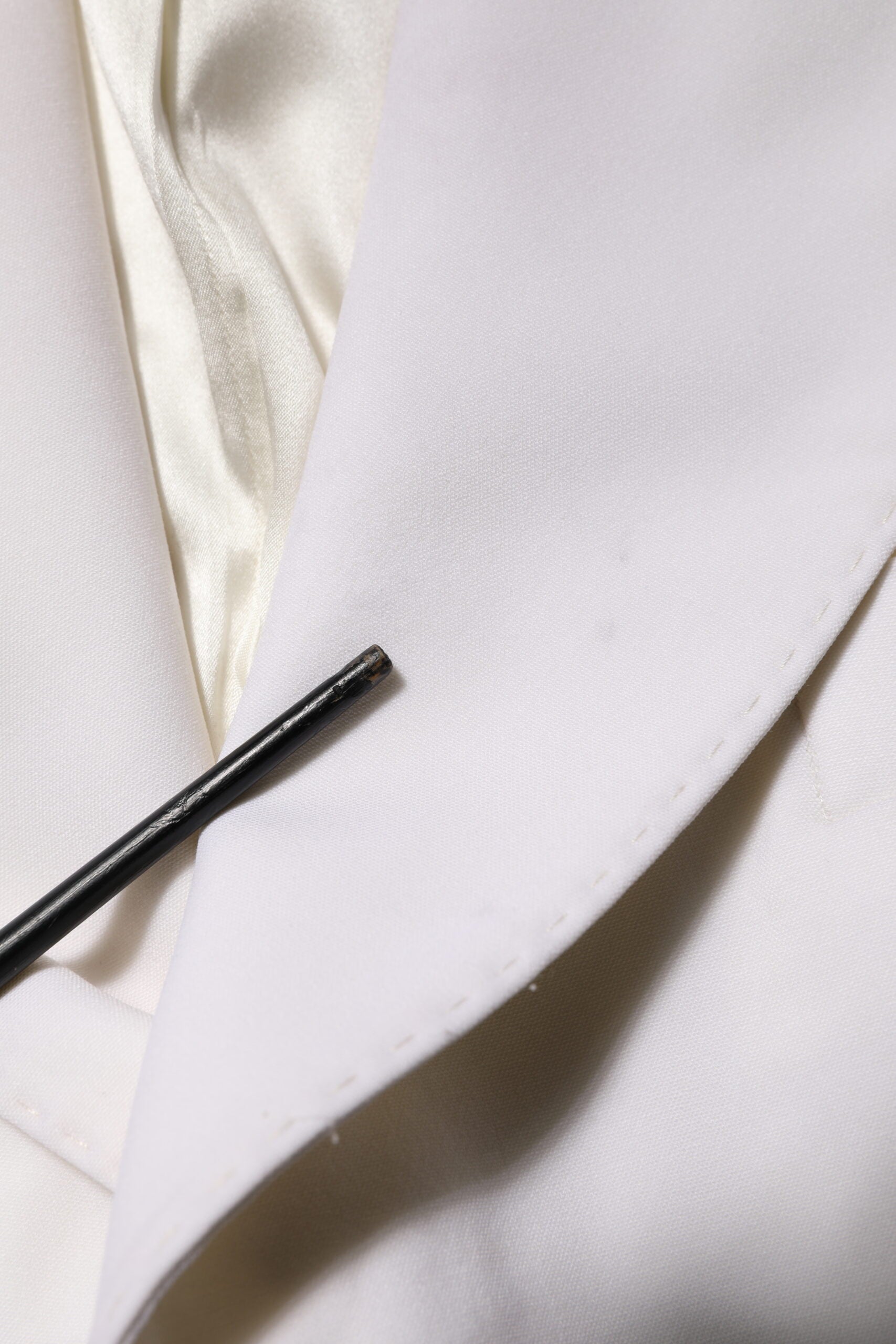 Dolce & Gabbana White Wool Single Breasted Women Coat Women's Jacket (Pre-Owned)