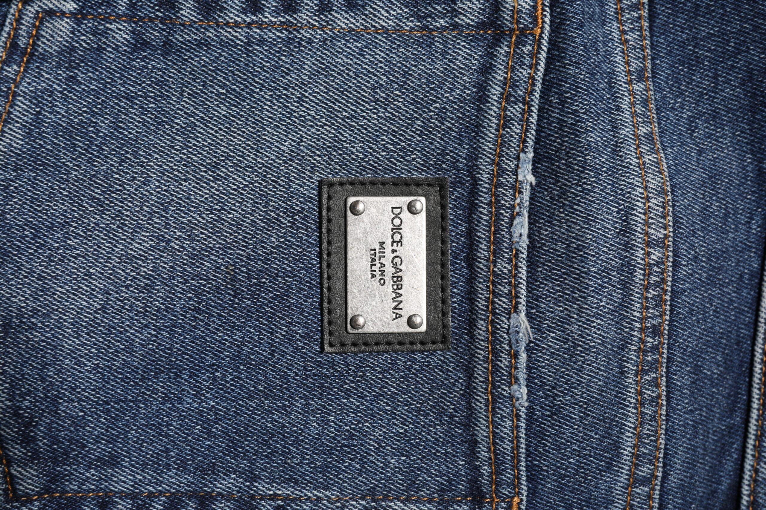 Dolce & Gabbana Blue Cotton Mid Waisted Straight Denim Women's Jeans