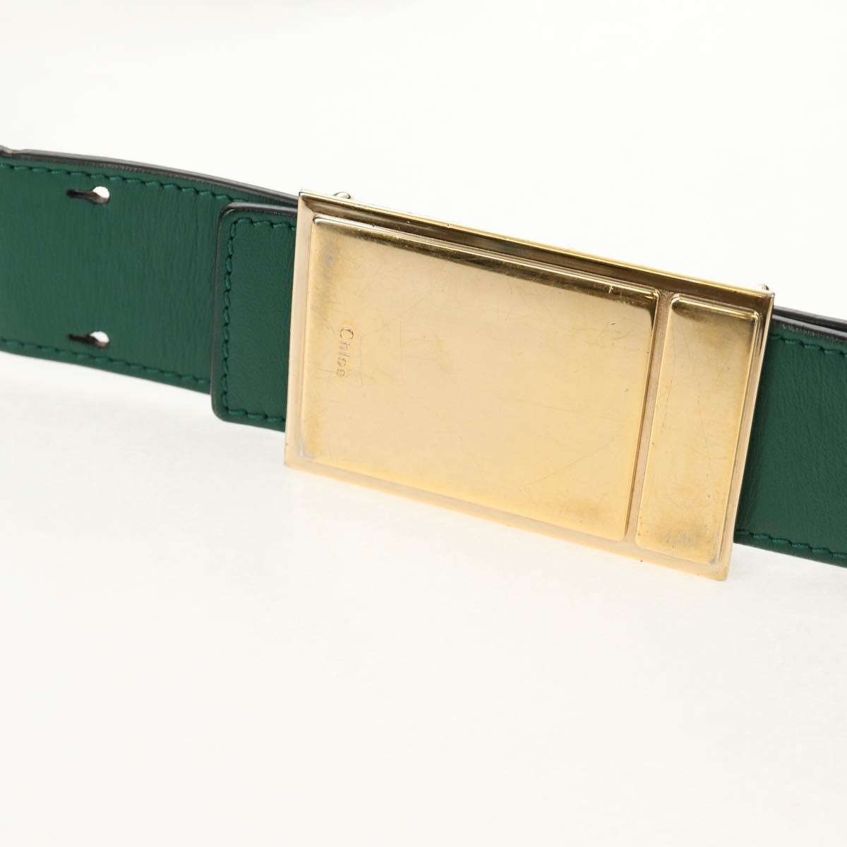 Chloe Bicolor Baylee Satchel Leather Green Leather Bag (Pre-Owned)