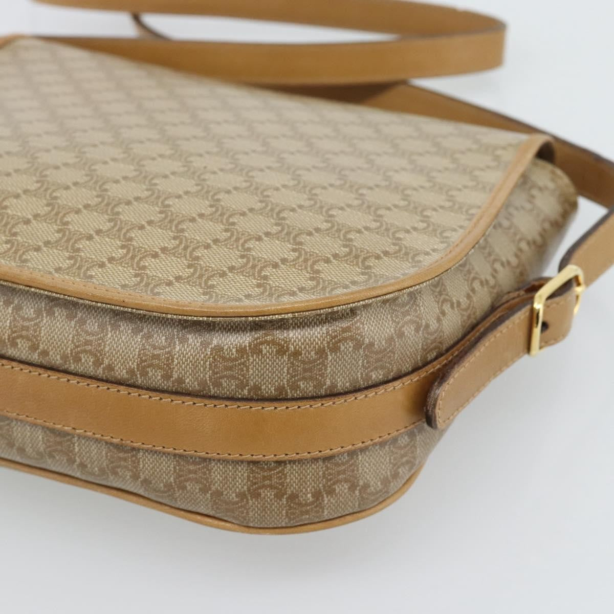 Celine Vintage Macadam Canvas Beige Canvas Shoulder Bag Bag (Pre-Owned)