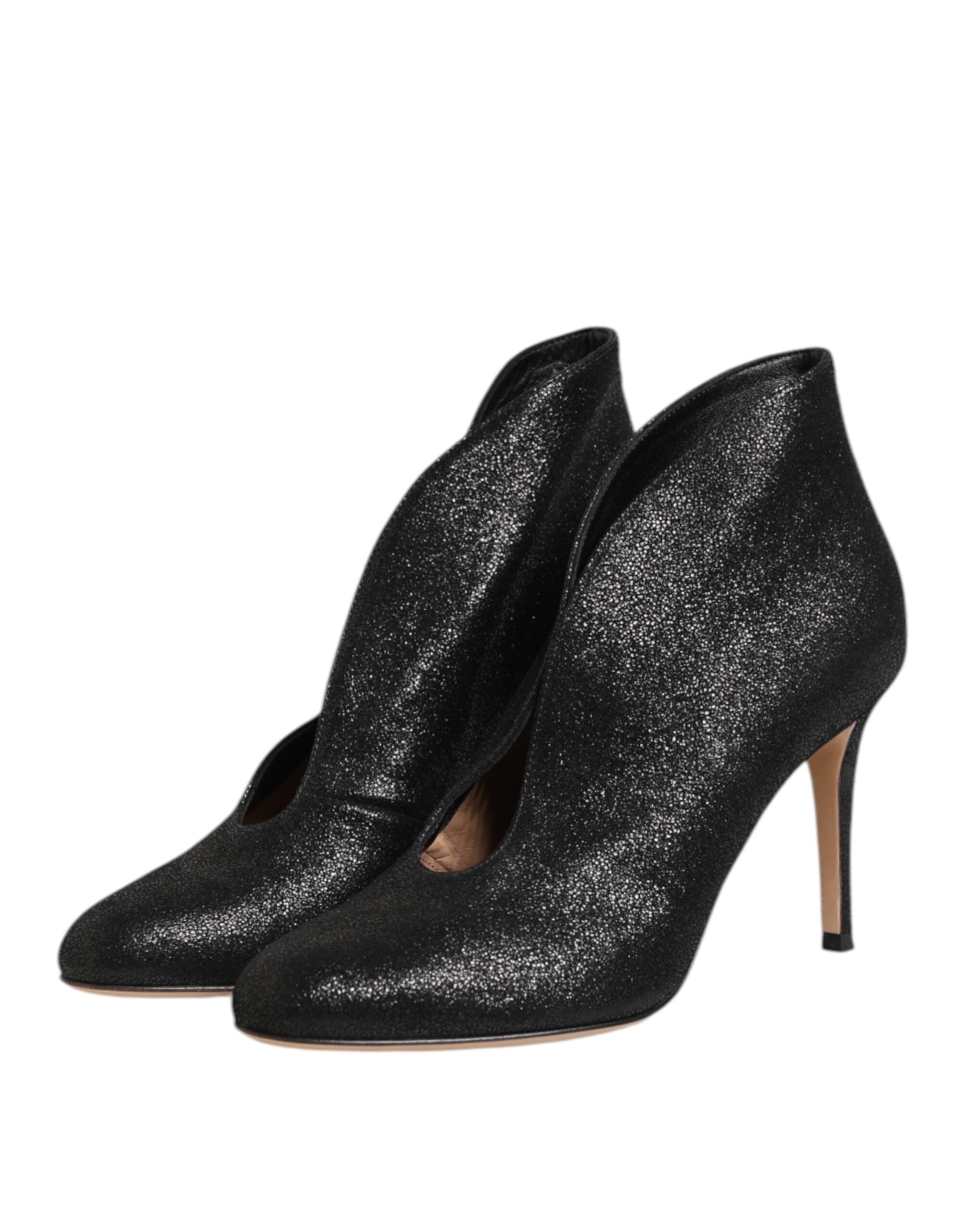 Gianvito Rossi Metallic Black Pump Stiletto Heels Women's Shoes