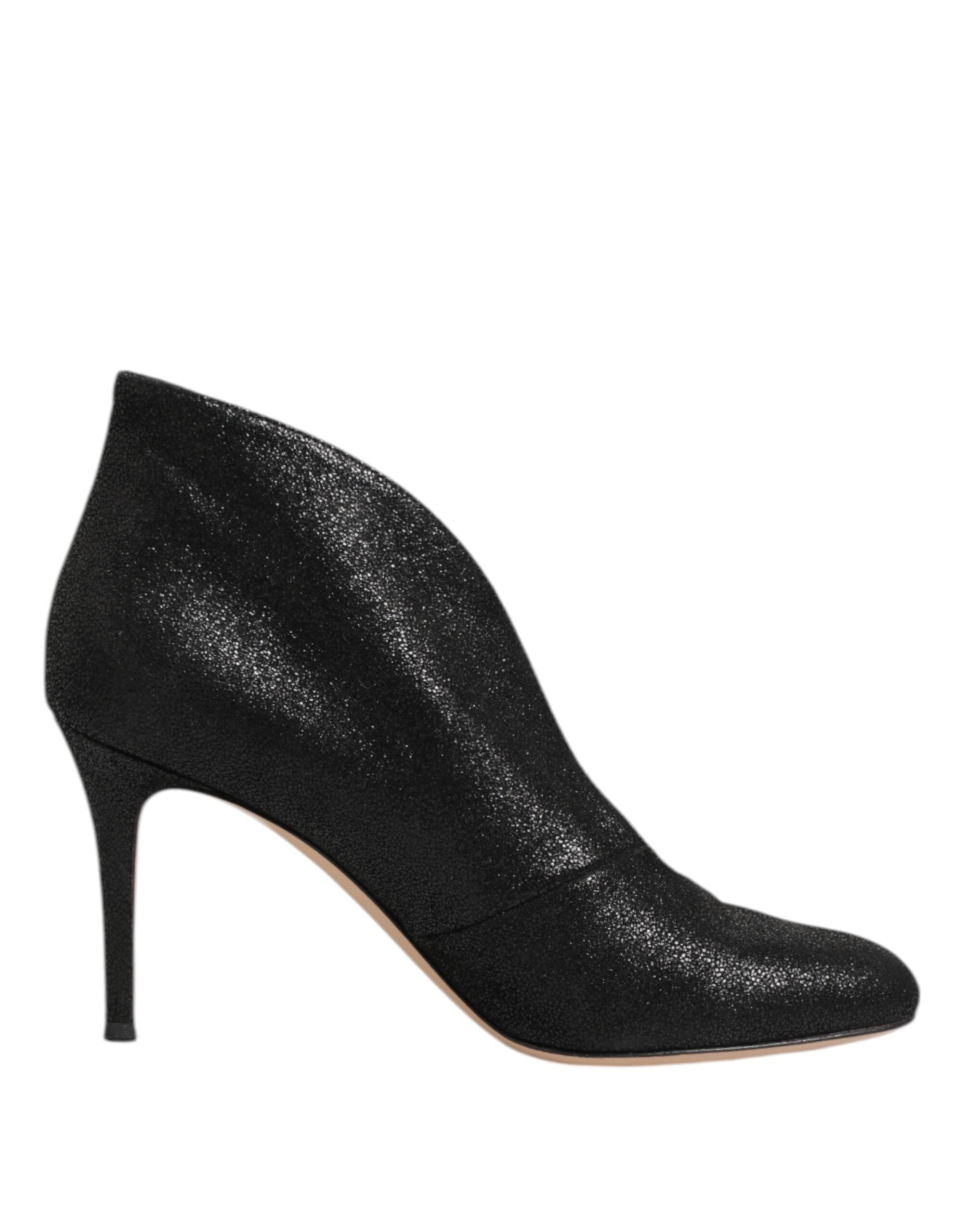 Gianvito Rossi Metallic Black Pump Stiletto Heels Women's Shoes
