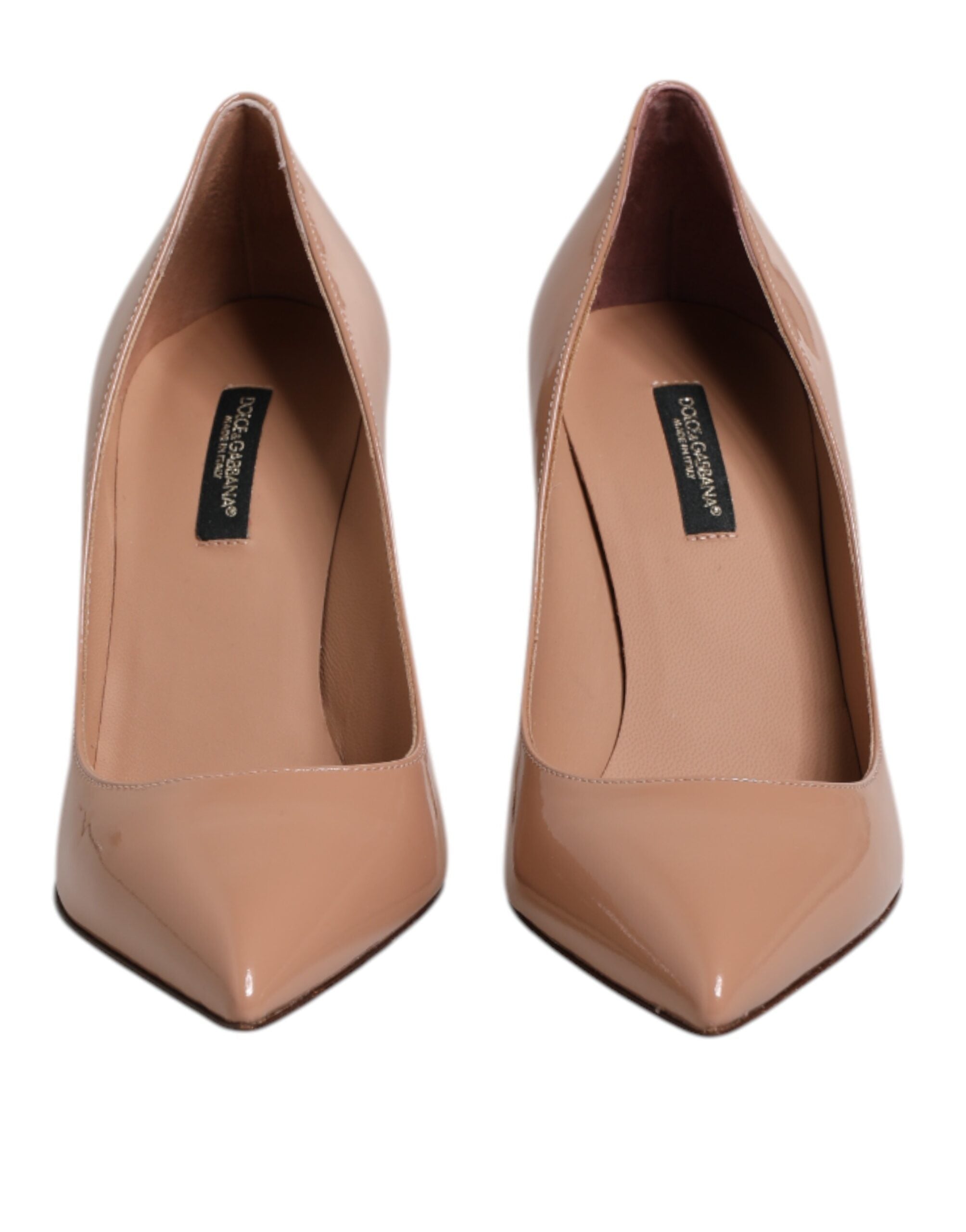 Dolce & Gabbana Beige Patent Leather Stiletto Heel Pump Women's Shoes (Pre-Owned)