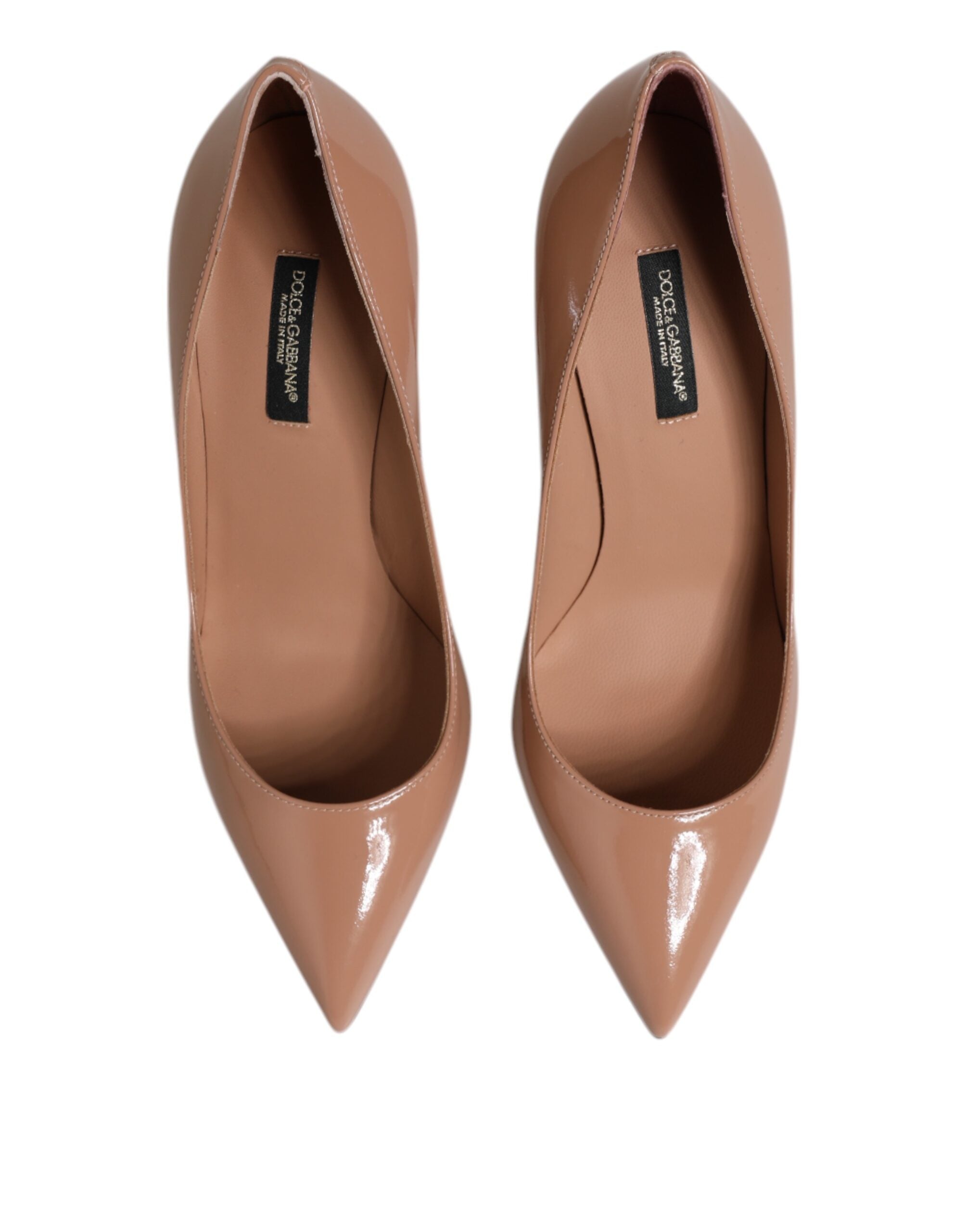 Dolce & Gabbana Beige Patent Leather Stiletto Heel Pump Women's Shoes (Pre-Owned)