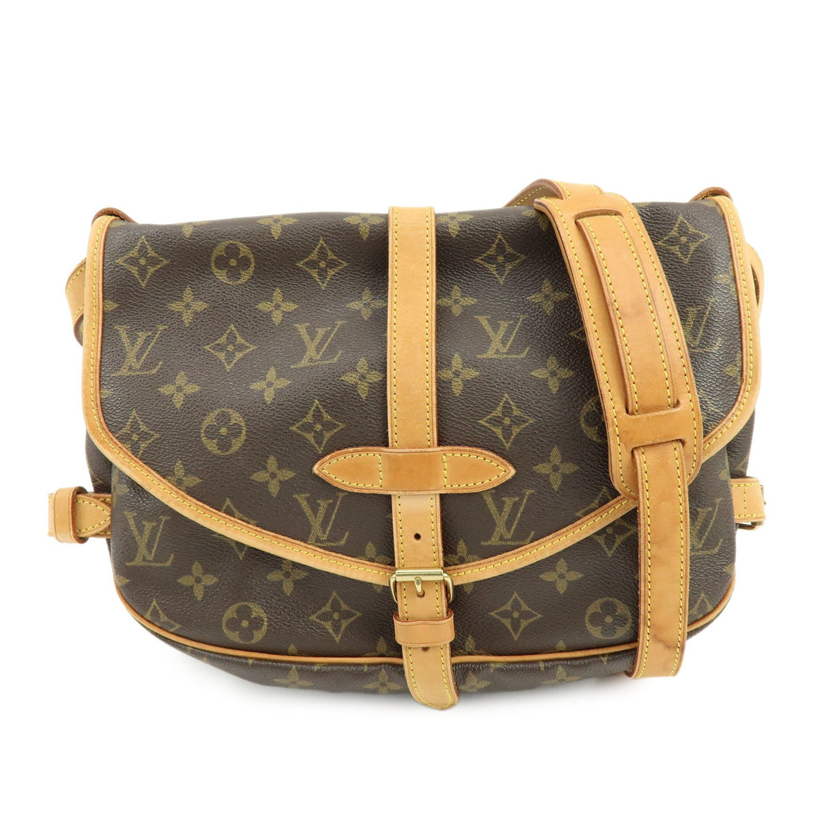 Louis Vuitton Saumur Monogram Canvas Brown Canvas Handbag (Pre-Owned)