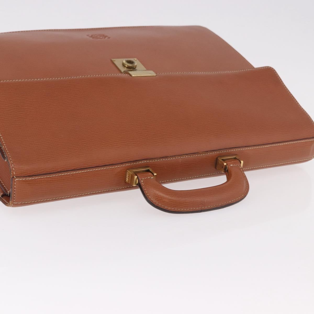 Loewe Anagram Business Leather Brown Leather Briefcase Bag (Pre-Owned)