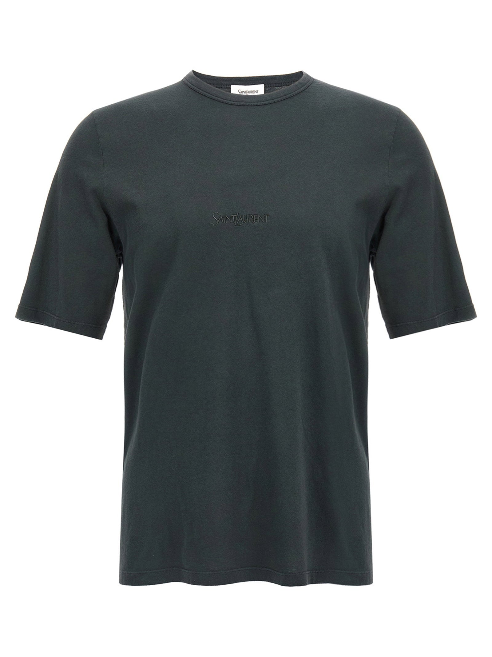 Saint Laurent Men's Logo Embroidery T-Shirt