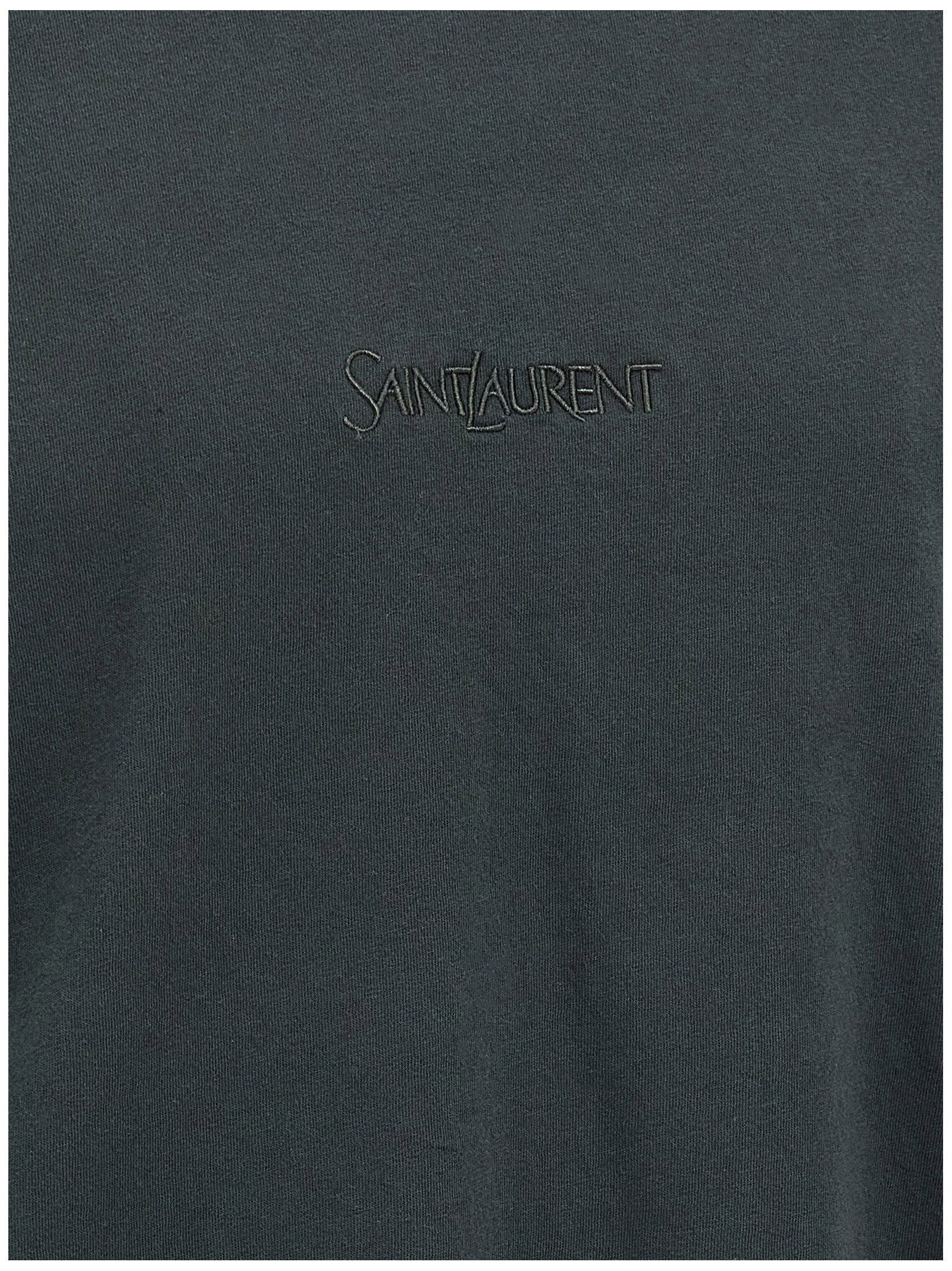 Saint Laurent Men's Logo Embroidery T-Shirt