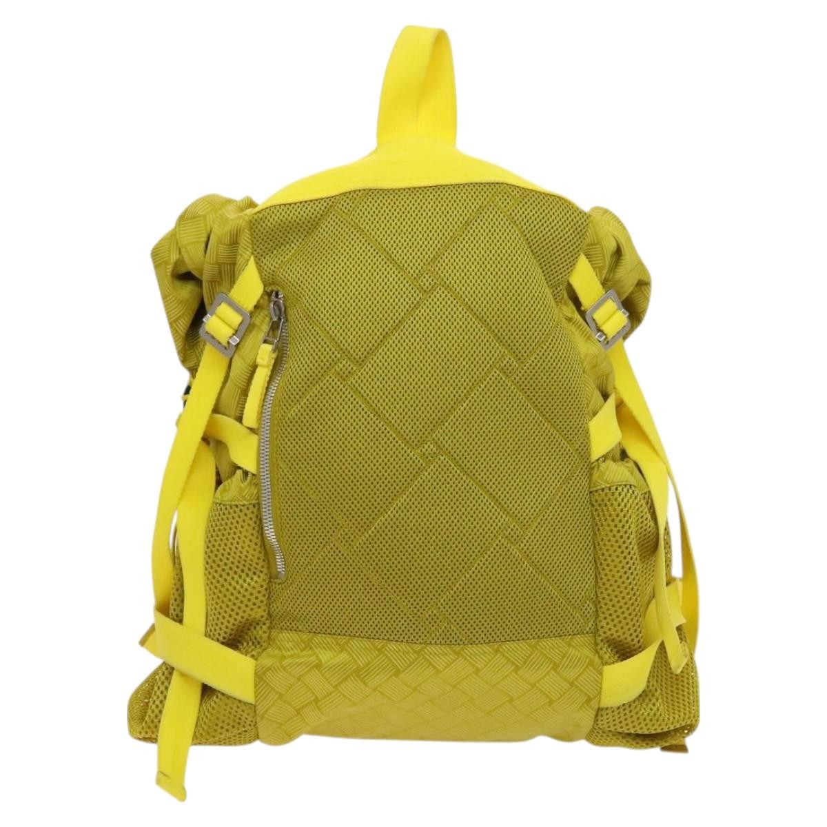 Bottega Veneta Vintage Nylon Yellow Nylon Backpack Bag (Pre-Owned)