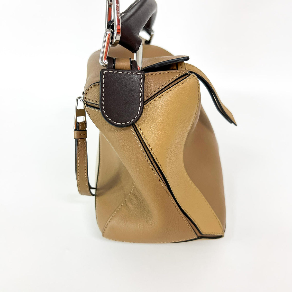 Loewe Puzzle Patchwork Leather Brown Calfskin Handbag (Pre-Owned)