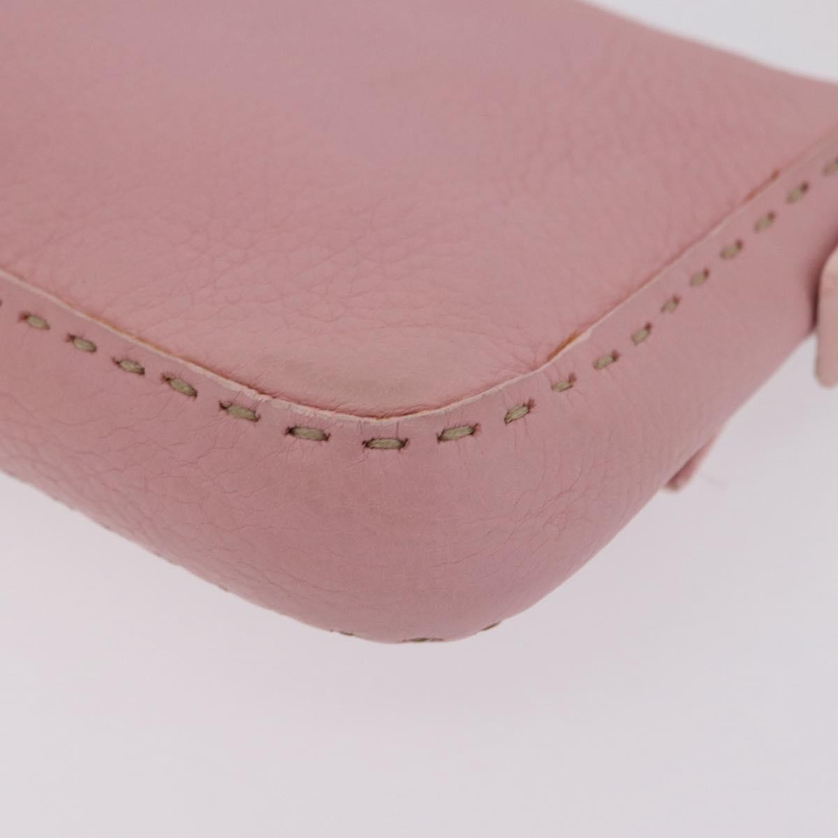 Fendi Selleria Baguette Leather Pink Leather Handbag (Pre-Owned)
