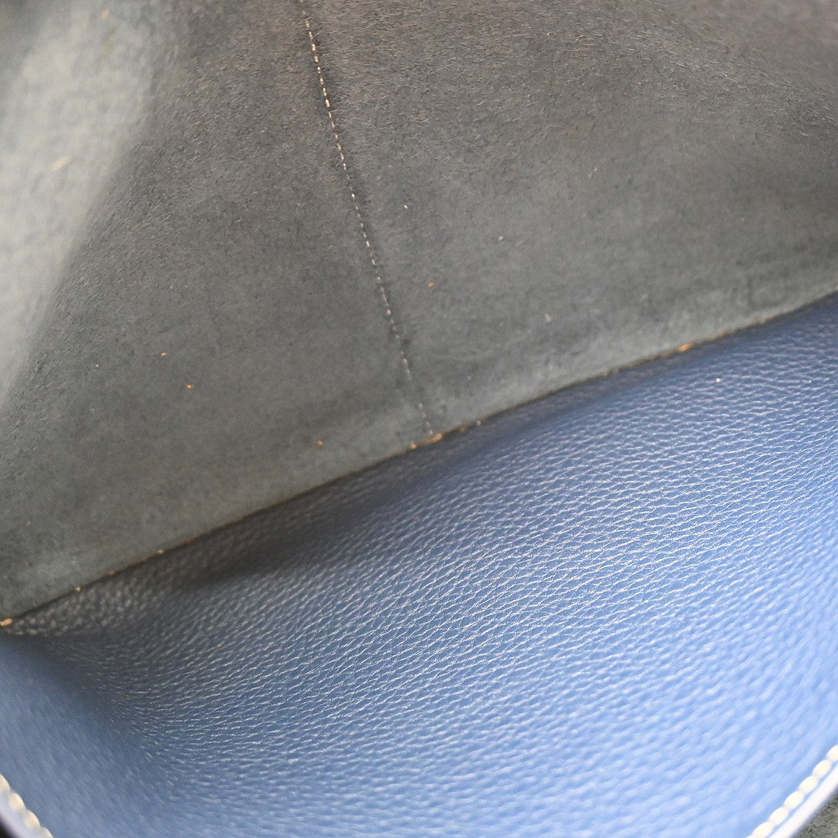Hermes Halzan Clémence Blue Leather Tote Bag Bag (Pre-Owned)