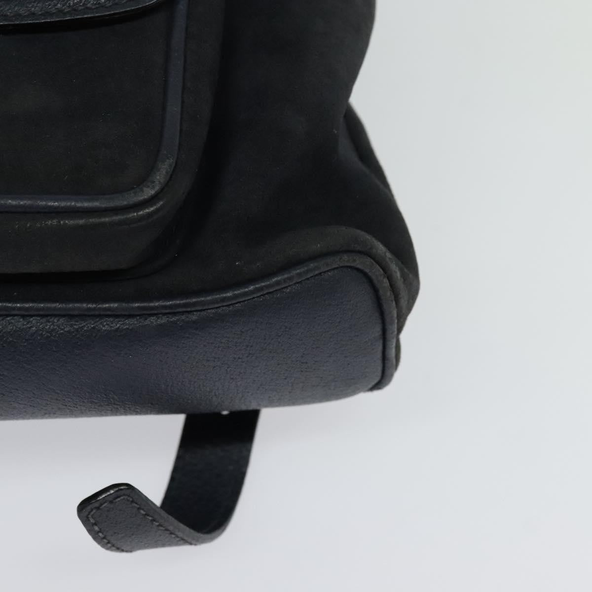 Gucci Gucci Bamboo Daim Navy Suede Backpack Bag (Pre-Owned)