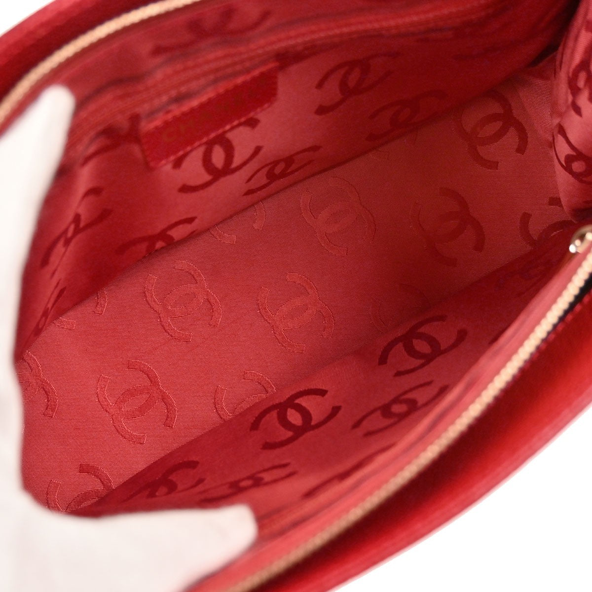 Chanel Vintage Logo Caviar Red Leather Tote Bag Bag (Pre-Owned)