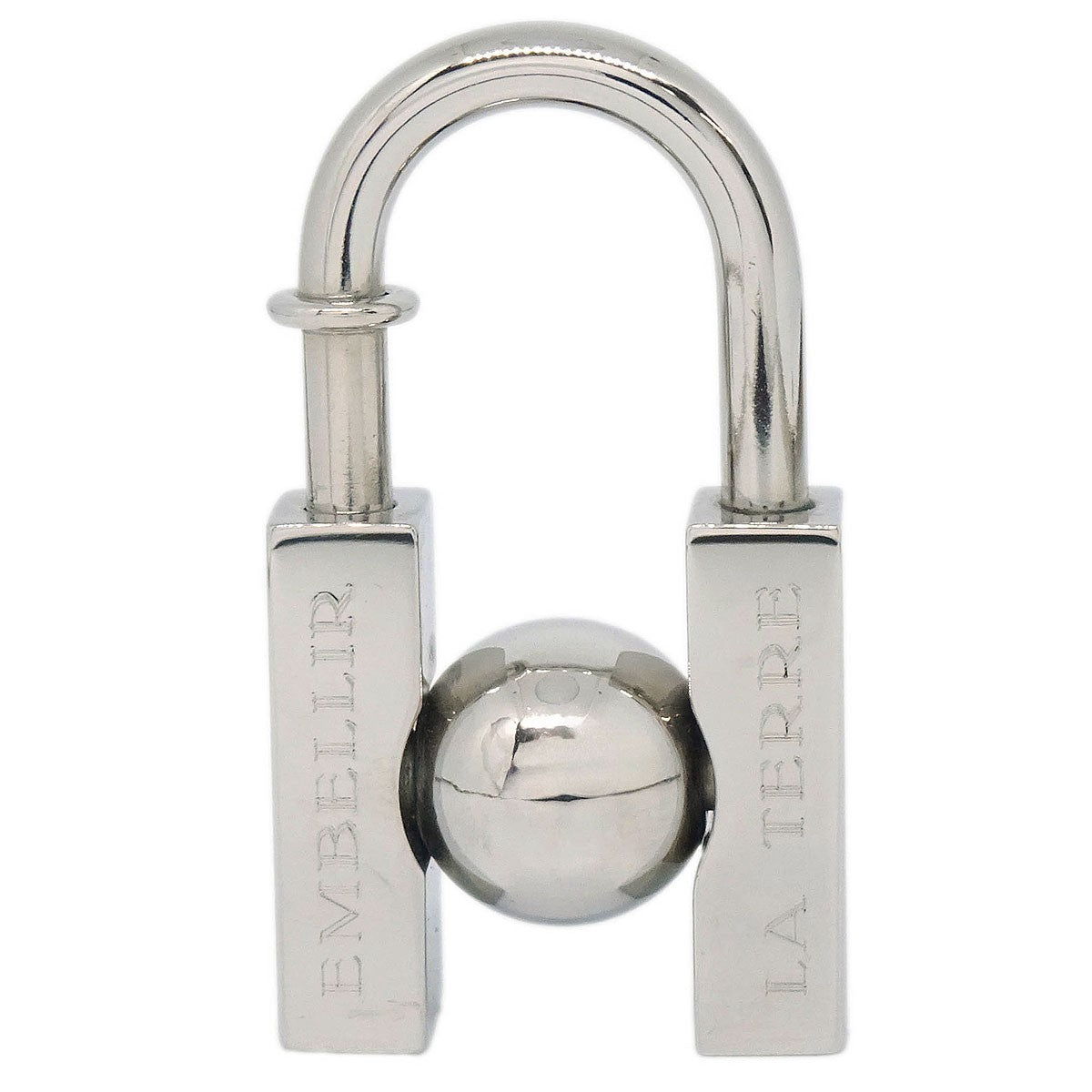 Hermes Lhomme Peut Embellir La Terre Cadena Lock Charm Metal Silver Silver_Plated Charms And Keychains Accessory (Pre-Owned)