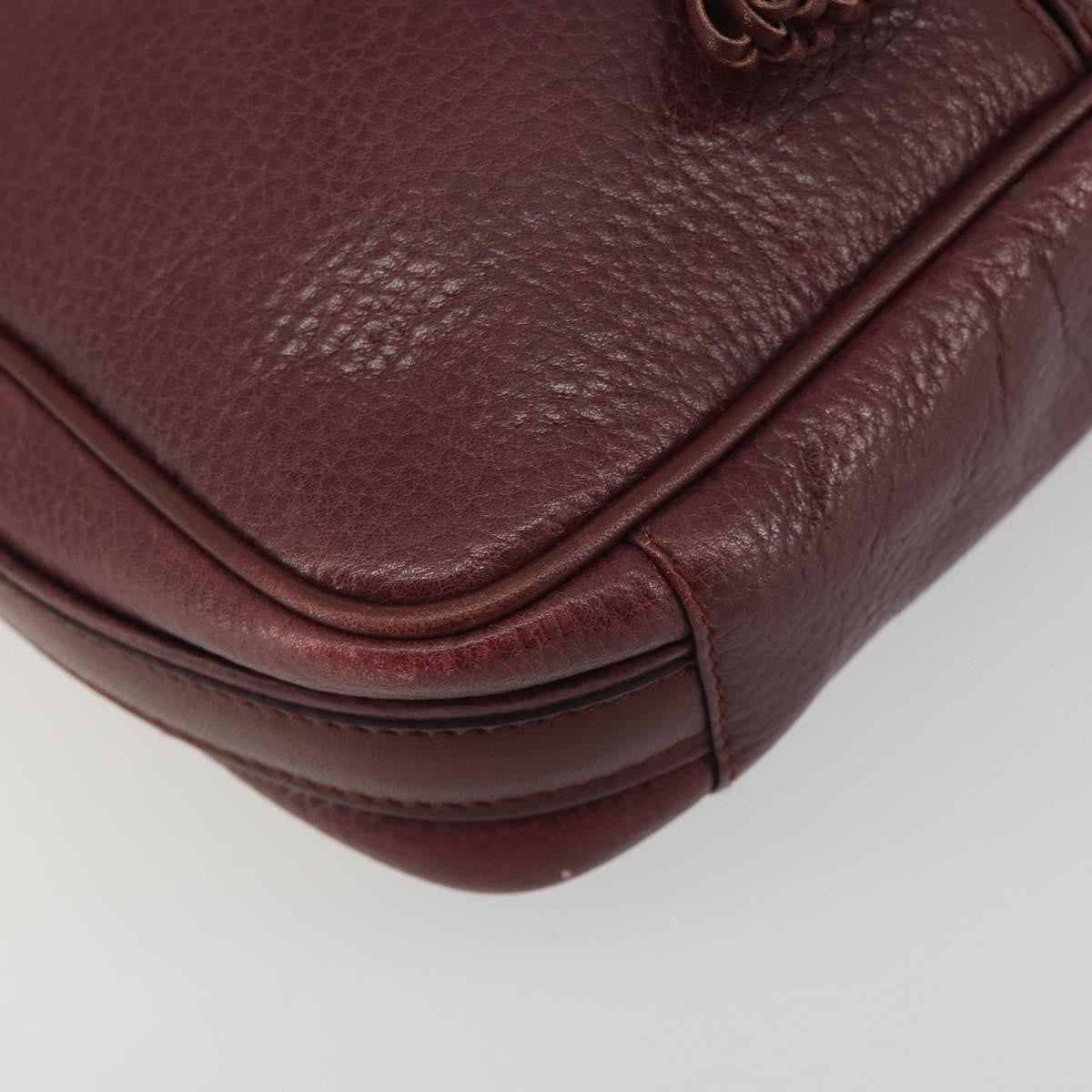 Cartier Tasseled Must De Cartier Leather Burgundy Leather Shoulder Bag Bag (Pre-Owned)