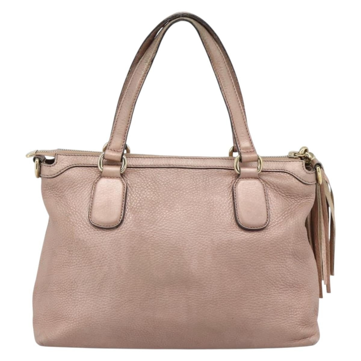 Gucci Soho Convertible Top Handle Leather Pink Leather Handbag (Pre-Owned)