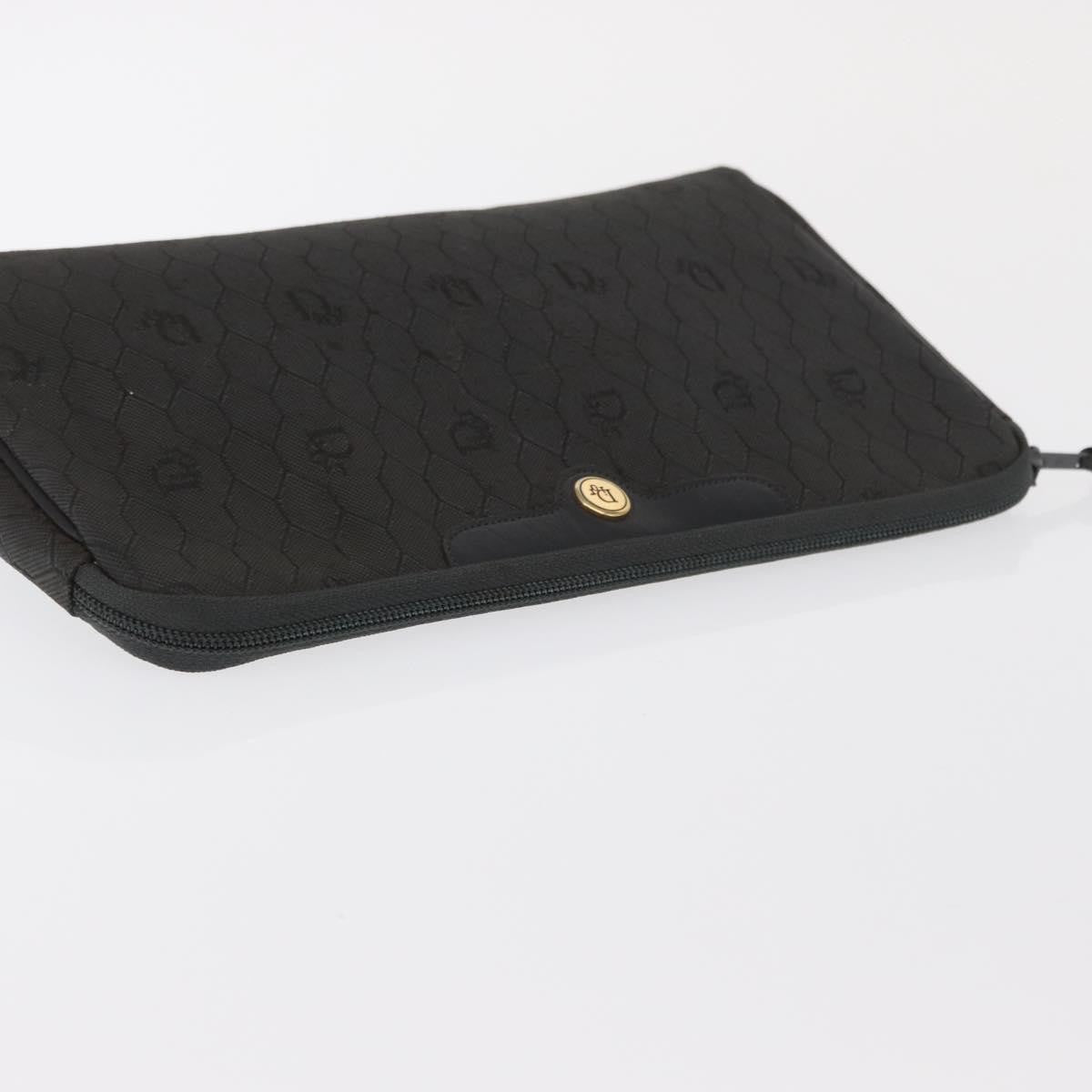 Christian Dior Vintage Honeycomb Clutch Canvas Black Canvas Clutche & Pouche Bag (Pre-Owned)