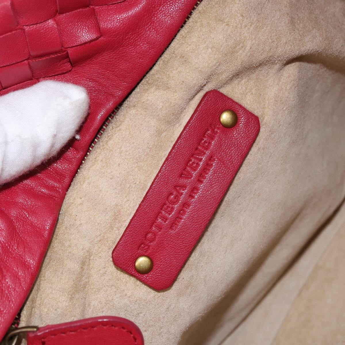 Bottega Veneta Capri Intrecciato Nappa Red Leather Tote Bag Bag (Pre-Owned)