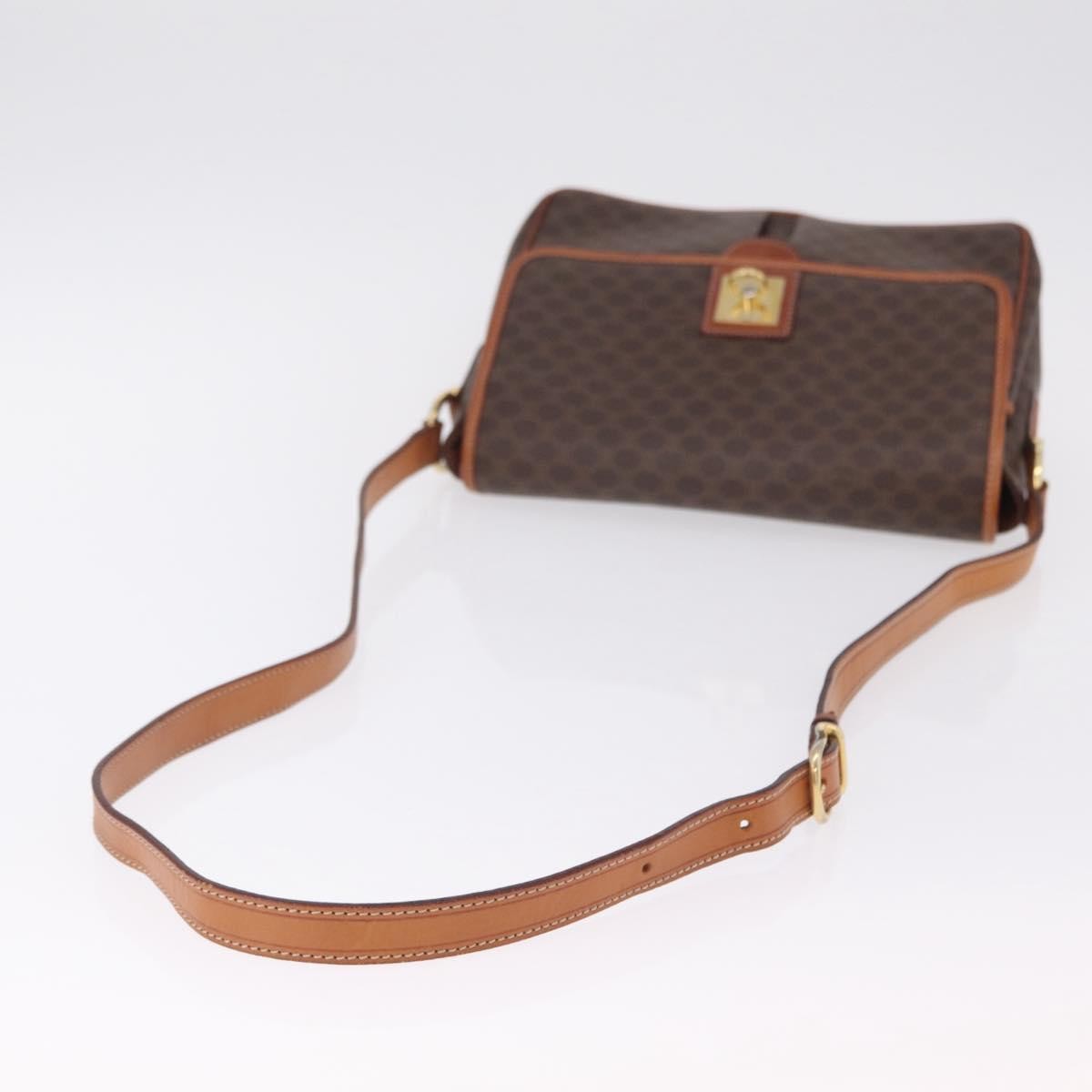 Celine Macadam Shoulder Canvas Brown Canvas Crossbody Bag Bag (Pre-Owned)