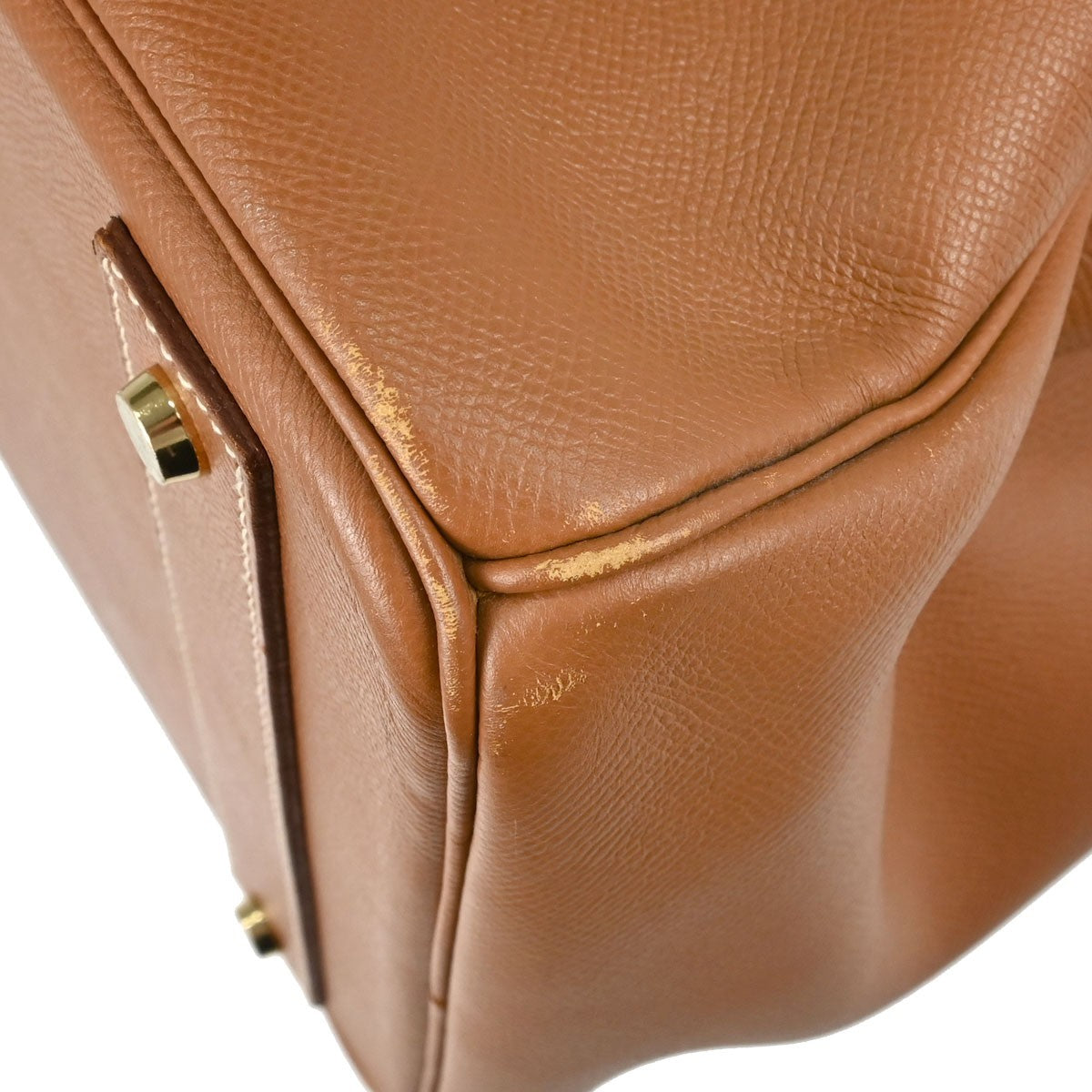 Hermes Birkin Brown Courchevel With Gold Hardware Brown Leather Handbag (Pre-Owned)